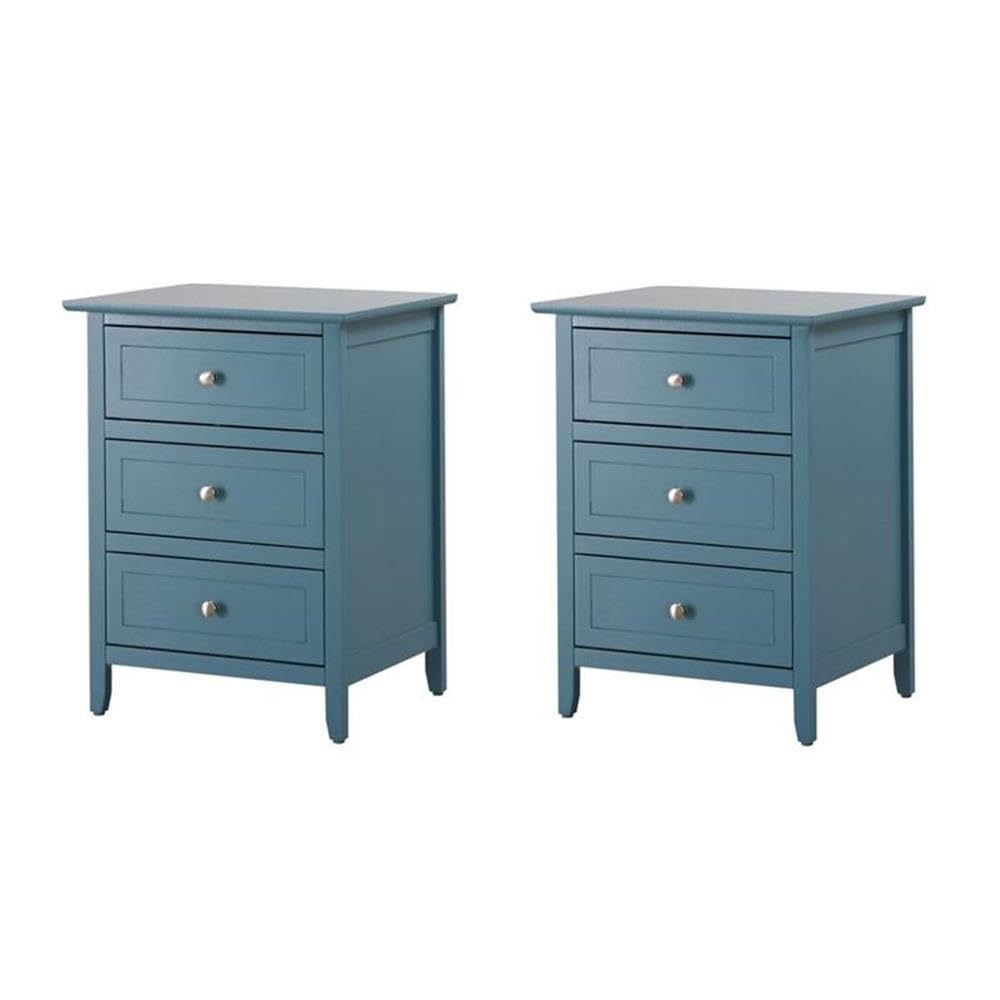 Set of 2 Engineered Wood 3-Drawer Nightstands J96214