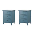 Set of 2 Engineered Wood 3-Drawer Nightstands J96214
