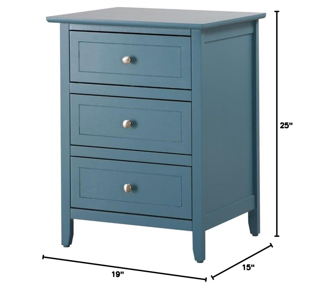 Set of 2 Engineered Wood 3-Drawer Nightstands J96214