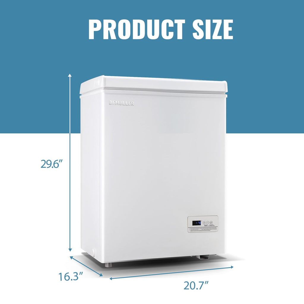 White Compact Chest Freezer with 2 Removable Baskets D788