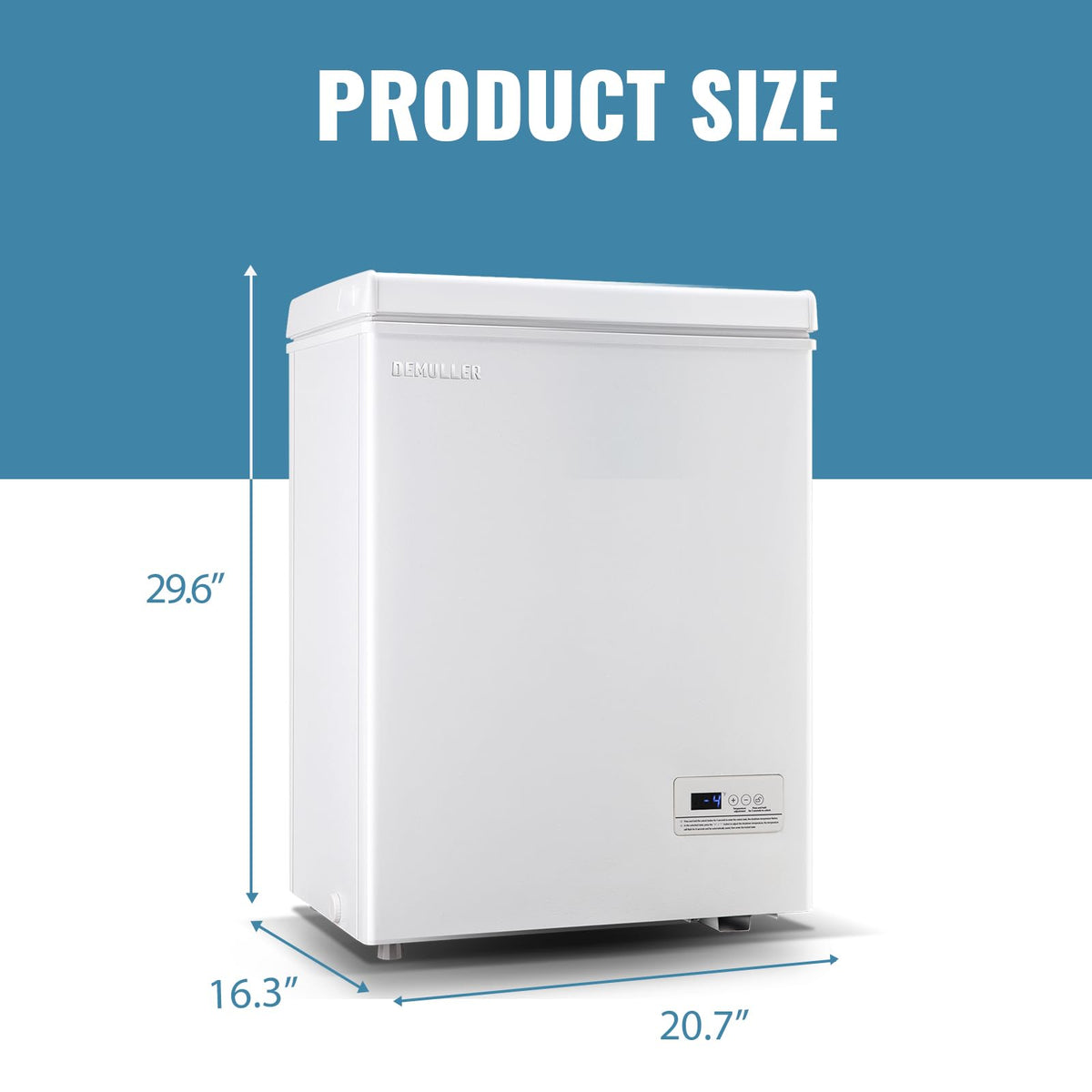 White Compact Chest Freezer with 2 Removable Baskets D788