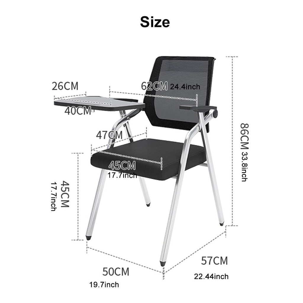 Orange Mesh Stacking Chair with Desk B6817
