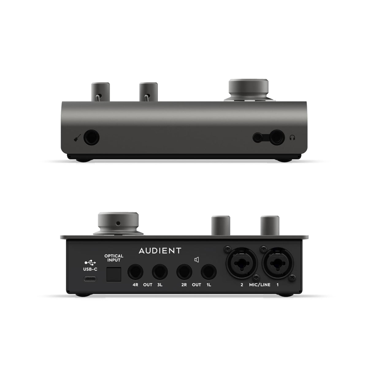 Black USB-C Audio Interface with 2 Microphone Preamps O731281