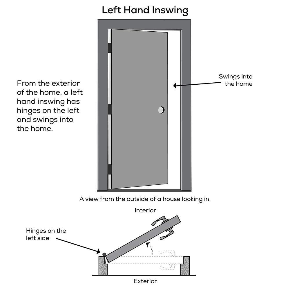 Fiberglass Left Hand Inswing Prehung Exterior Door 36" x 80" W459755