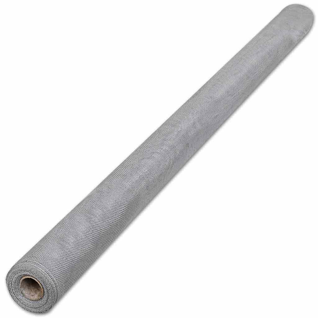 Aluminum Mesh Screen 39.4x196.9 Inch Silver G99851