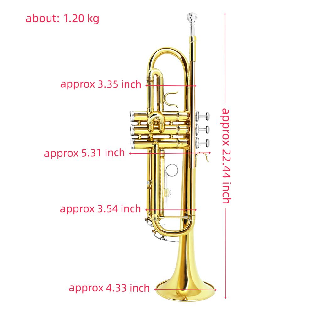 Standard Trumpet Set with Carrying Case 7C Mouthpiece Brass T595919