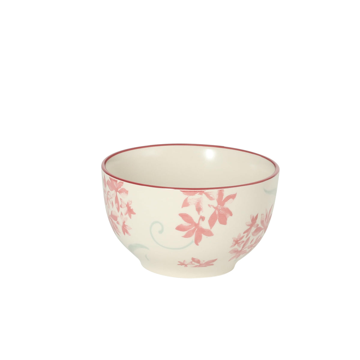 12-Piece Matte Stoneware Dinnerware Set with Pink Floral Pattern X222