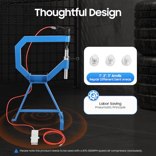 Pneumatic Planishing Hammer Set with Cast-Iron Stand and Foot Pedal U7174
