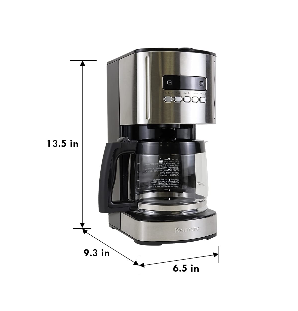 12 Cup Programmable Drip Coffee Maker with Glass Pot, Black R291