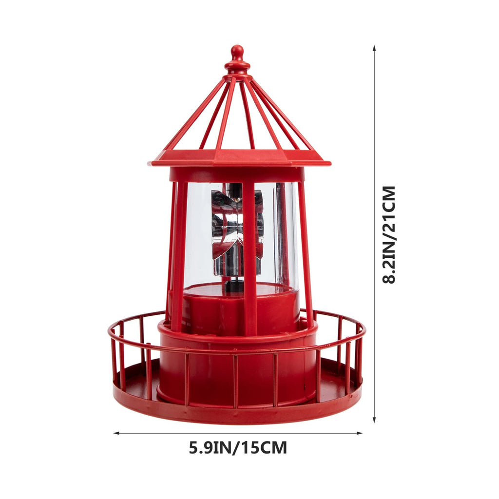 Solar Powered Lighthouse Iron Rotating Solar Light N8190