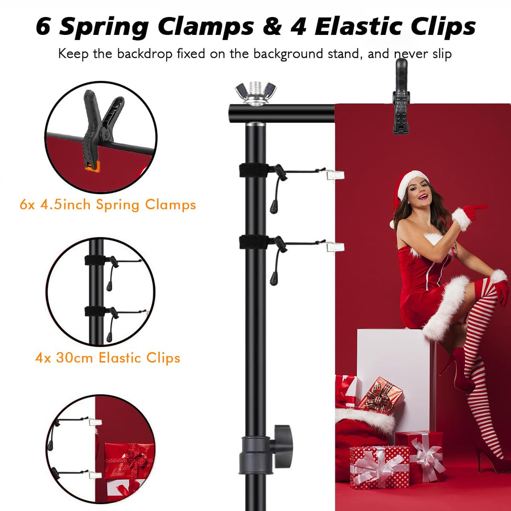 8.5 x 10ft Adjustable Backdrop Stand Support Kit with Sandbag, Clamp and Carry Bag B2865