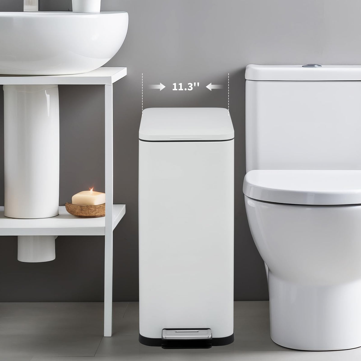 50L Stainless Steel Slim Kitchen Trash Can T192052