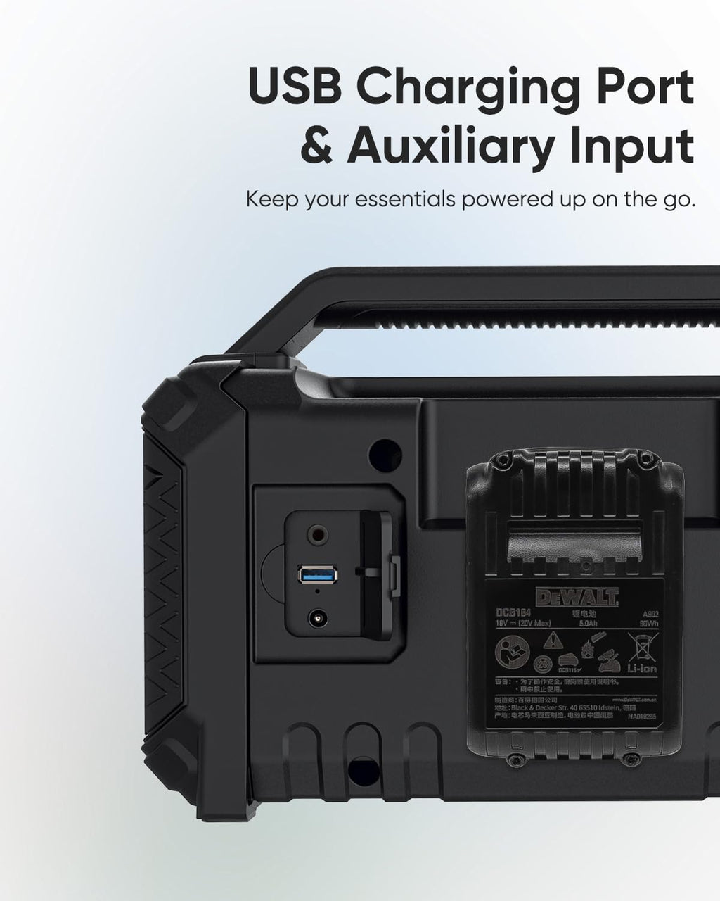 60W Portable Bluetooth Jobsite Speaker with RGB Lights C4596