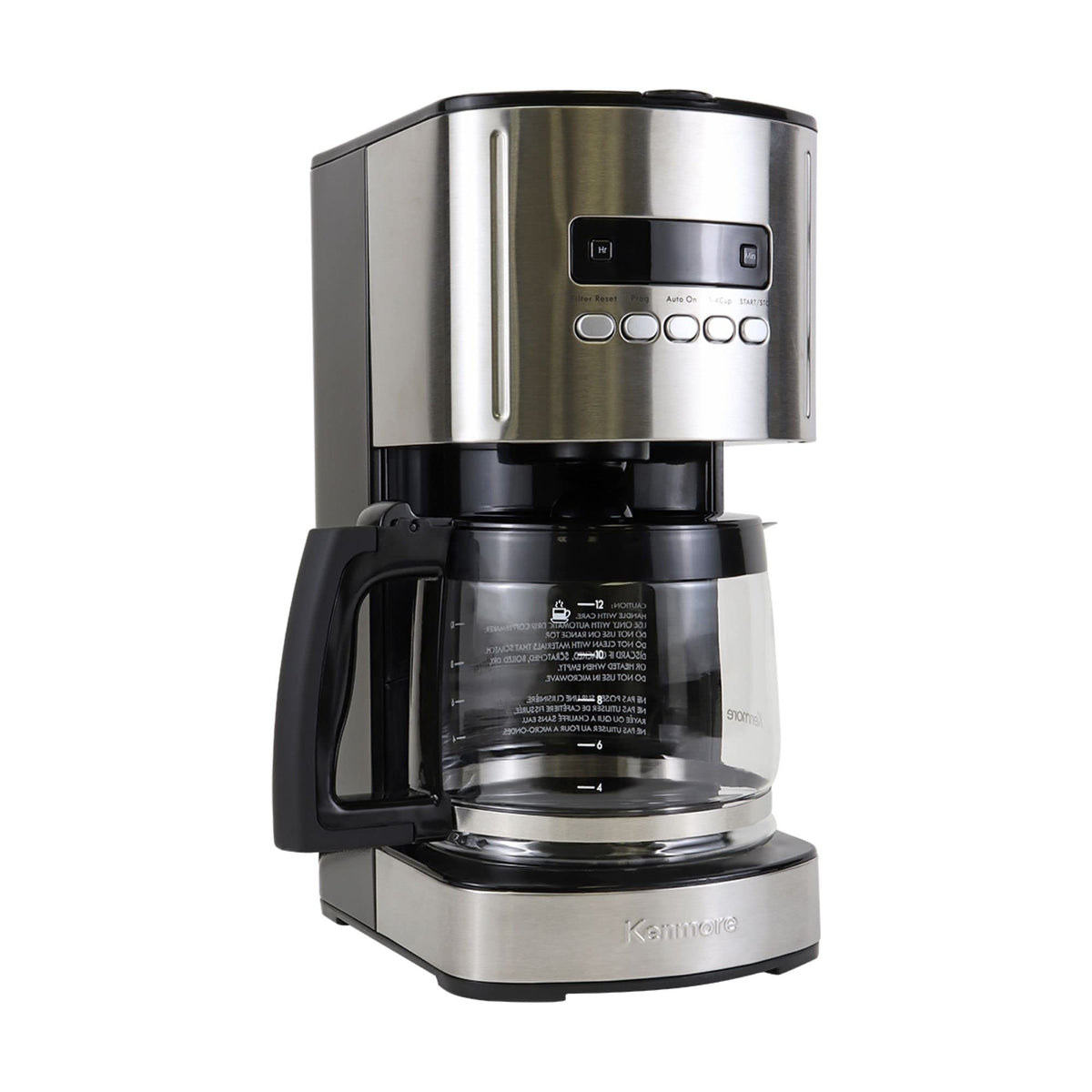 12 Cup Programmable Drip Coffee Maker with Glass Pot, Black R291