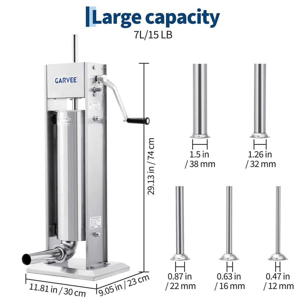 7 L 2-Speed Vertical Sausage Stuffer E6878