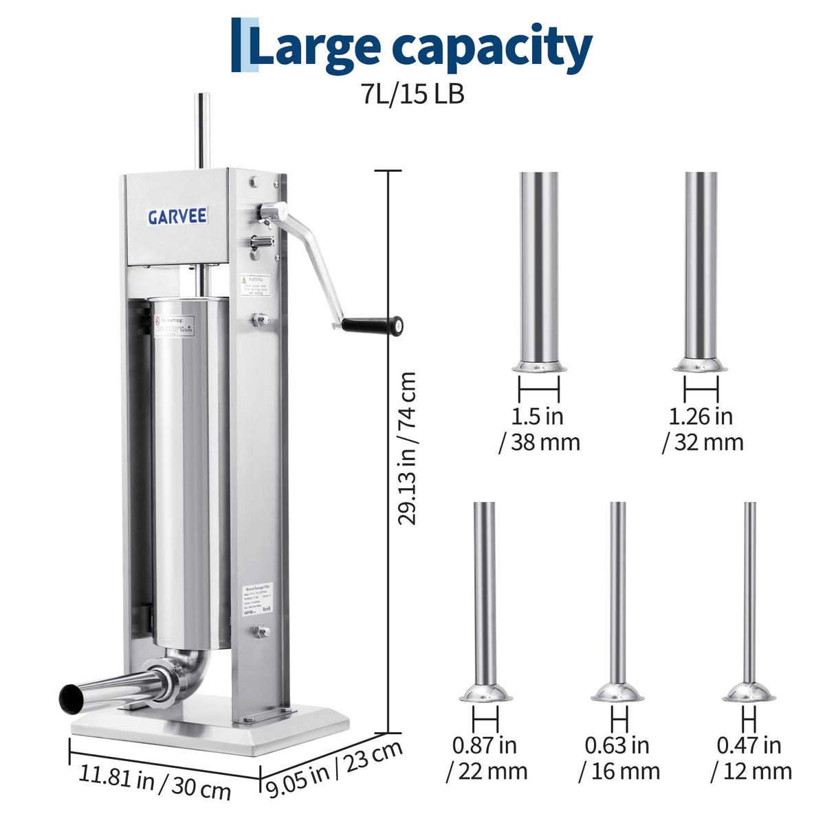 7 L 2-Speed Vertical Sausage Stuffer E6878
