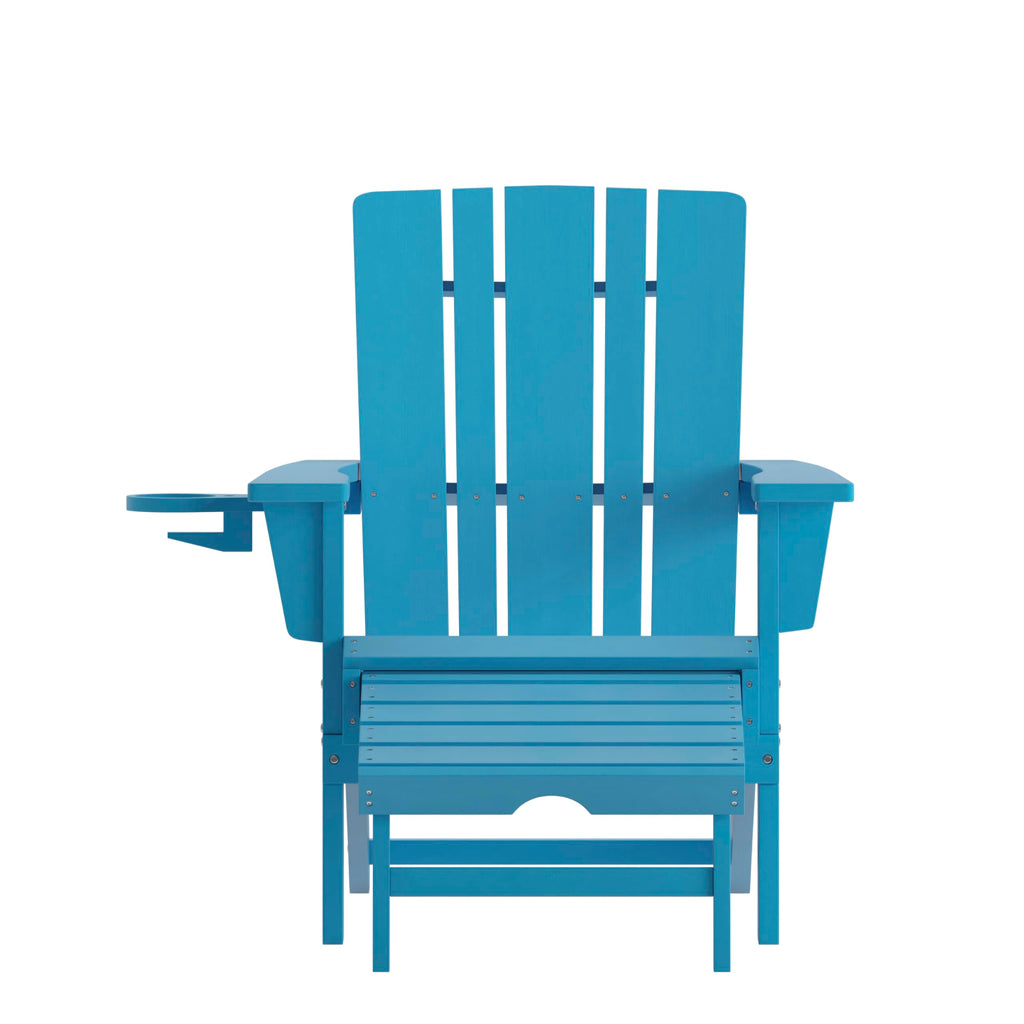 Blue Adirondack Lounge Chair with Ottoman H6222
