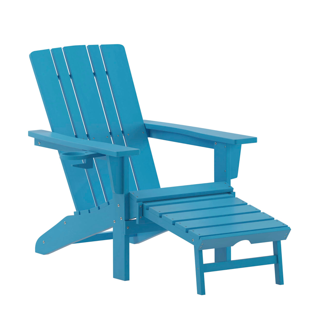 Blue Adirondack Lounge Chair with Ottoman H6222