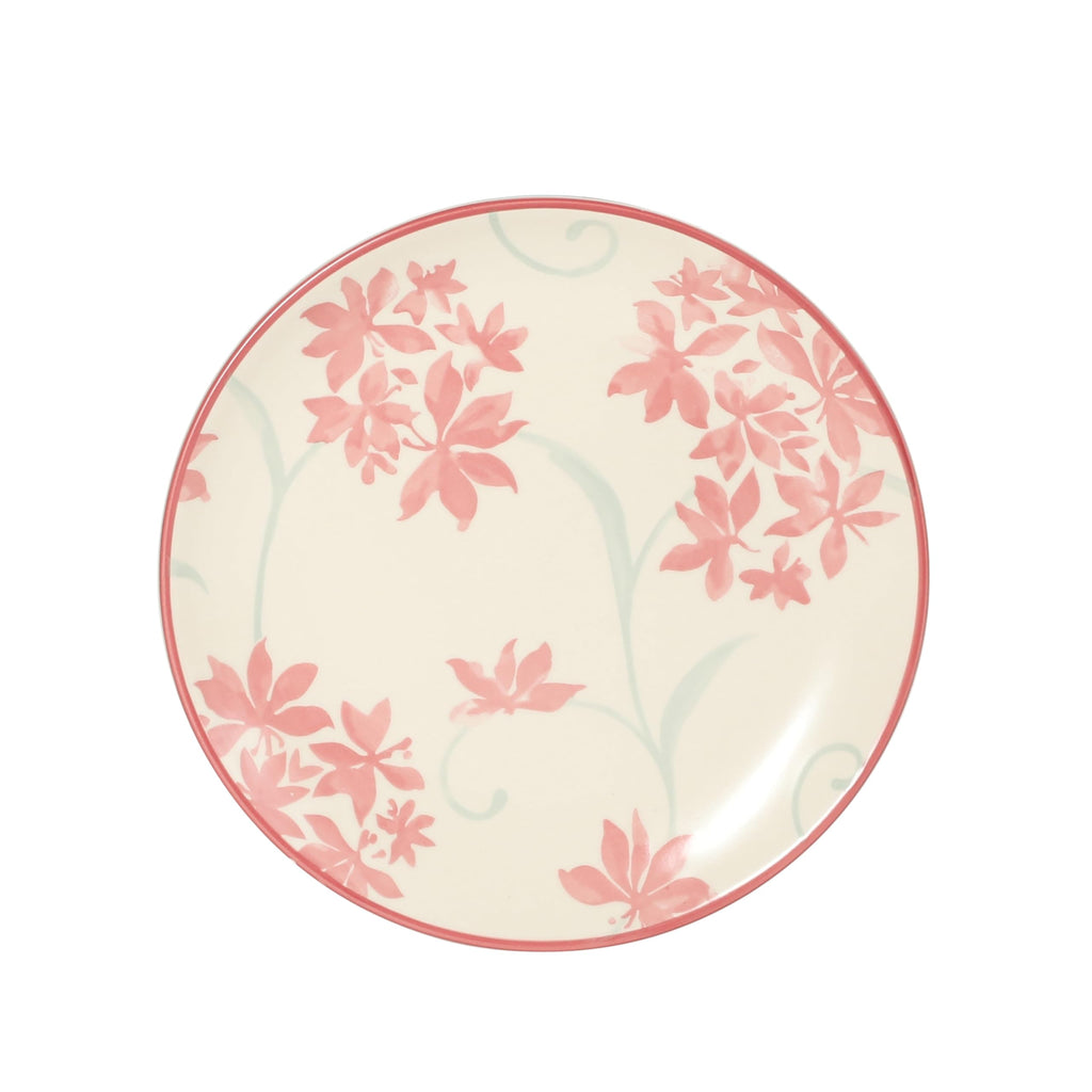 12-Piece Matte Stoneware Dinnerware Set with Pink Floral Pattern X222