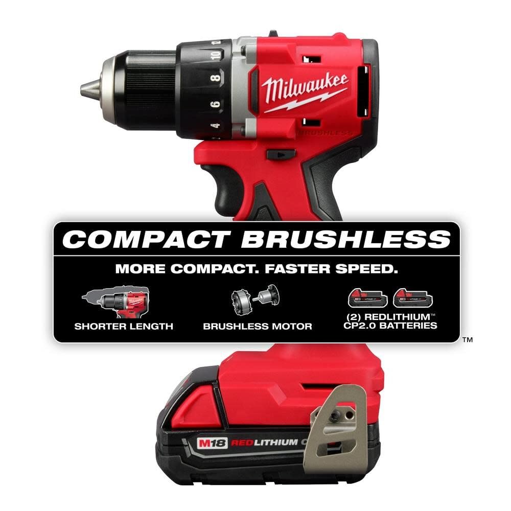 M18 Compact Brushless 1/2 Inch Drill/Driver Kit W9554