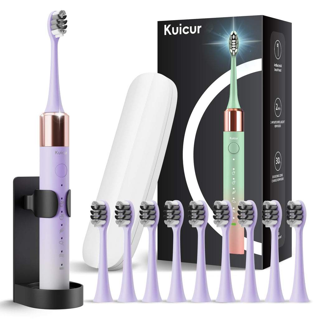2 Pack Electric Toothbrush Black and Purple White Z869507