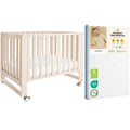 Mini Crib with Mattress and Wheels D17137