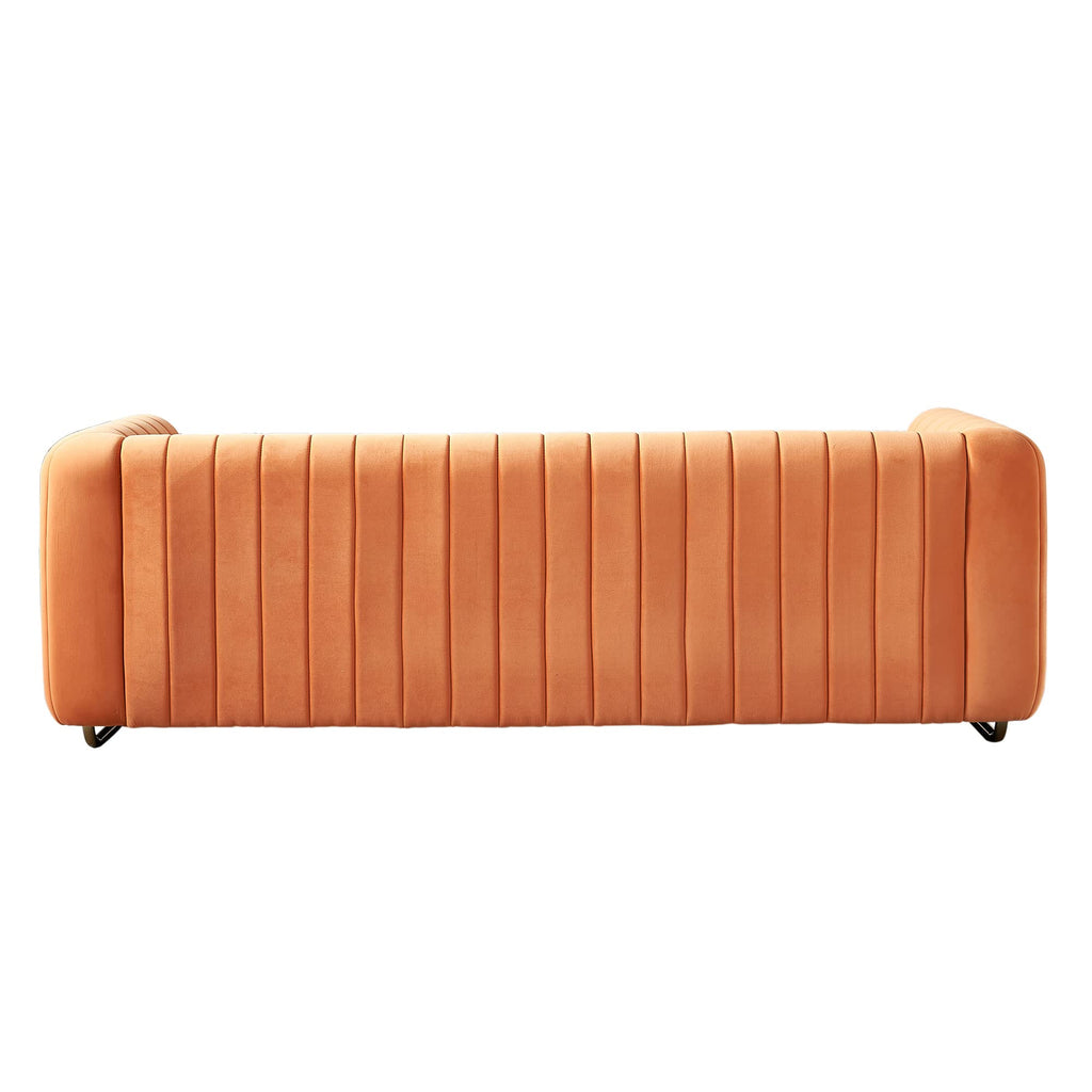 Orange Velvet 84 Inch 3-Seater Sofa W38284