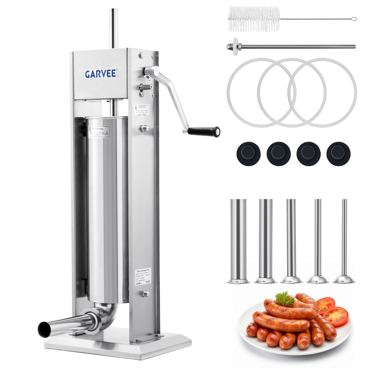 7 L 2-Speed Vertical Sausage Stuffer E6878