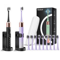 2 Pack Electric Toothbrush Black and Purple White Z869507