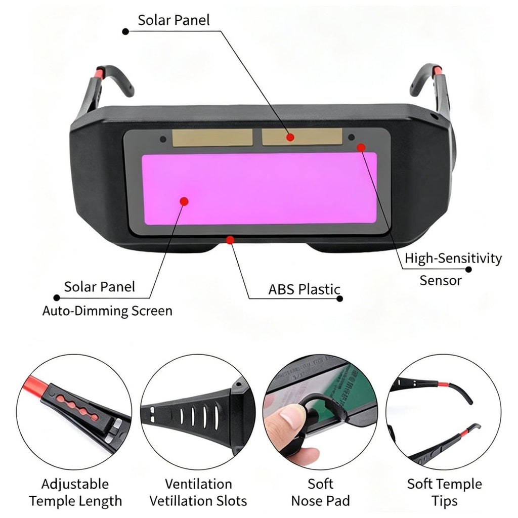 Auto Darkening Welding Glasses with Elastic Strap O5982