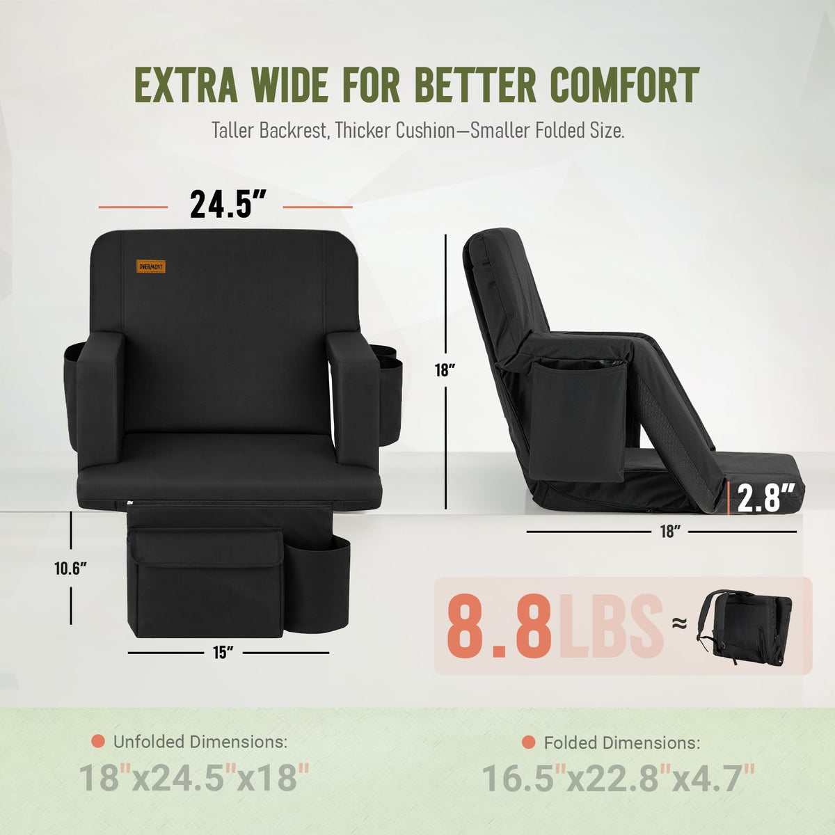 Stadium Seat with Back Support and Armrests W741008