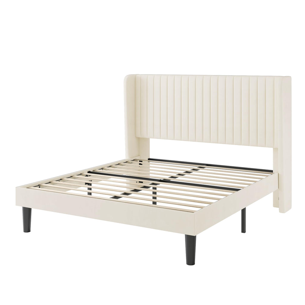 Queen Size Cream Velvet Bed Frame R22302