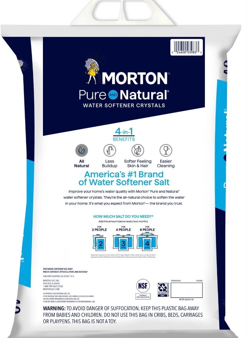 Pure and Natural 4 in 1 Salt Crystals for Water Softener, 18.14 kg N62699