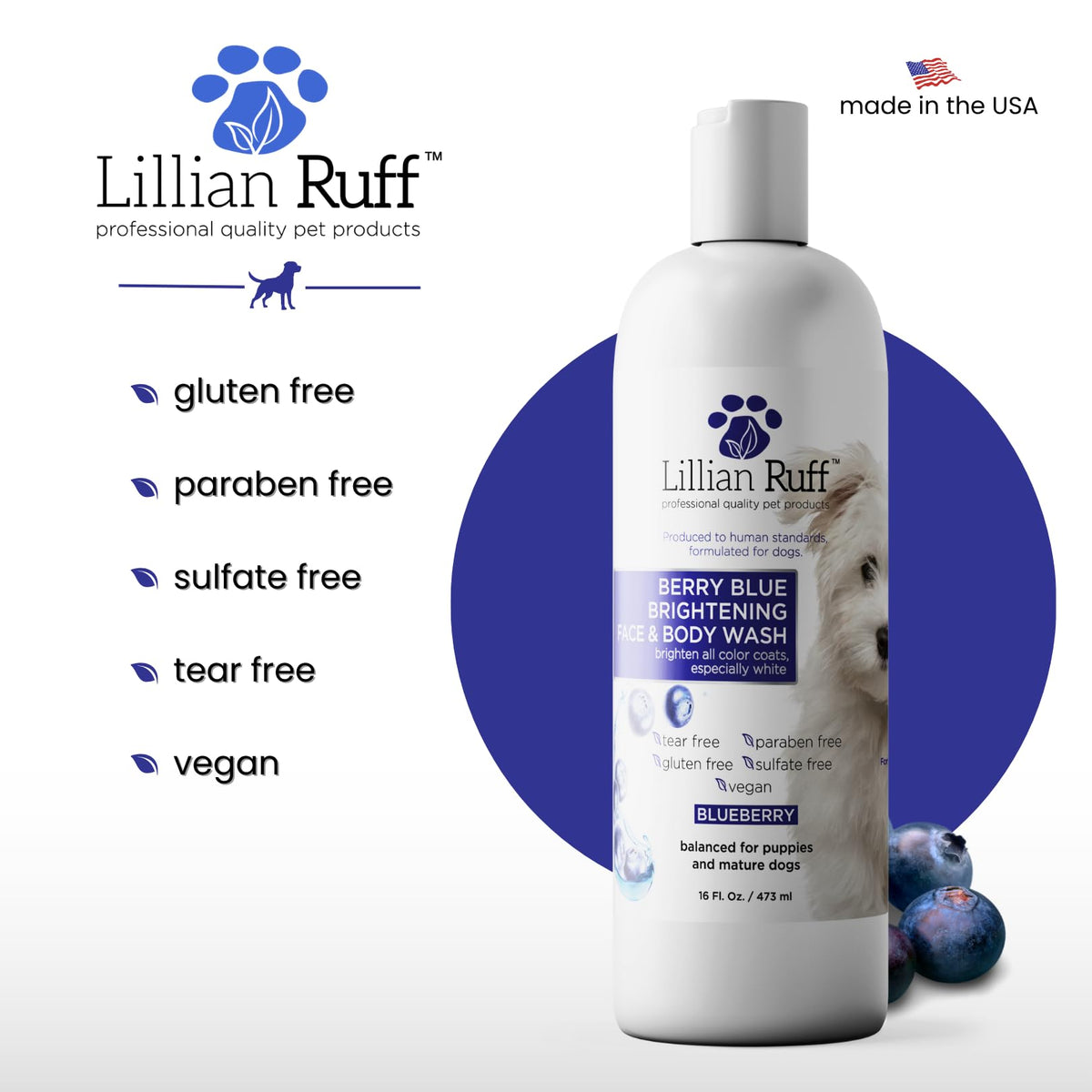 Berry Blue Brightening Pet Shampoo 16oz A5461