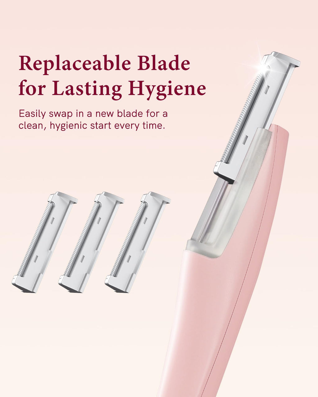 Electric Facial Razor with LED Light and 4 Replaceable Blades K1083