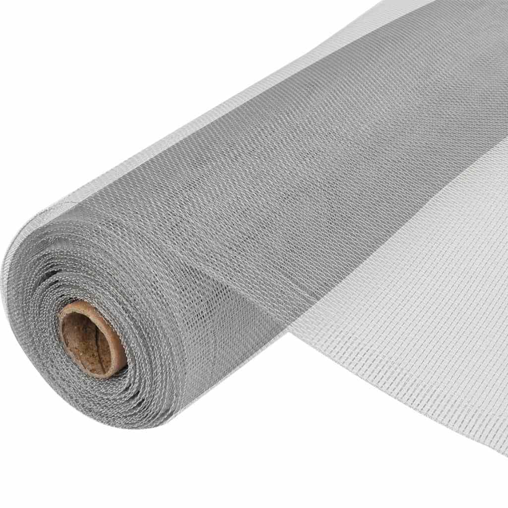 Aluminum Mesh Screen 39.4x196.9 Inch Silver G99851
