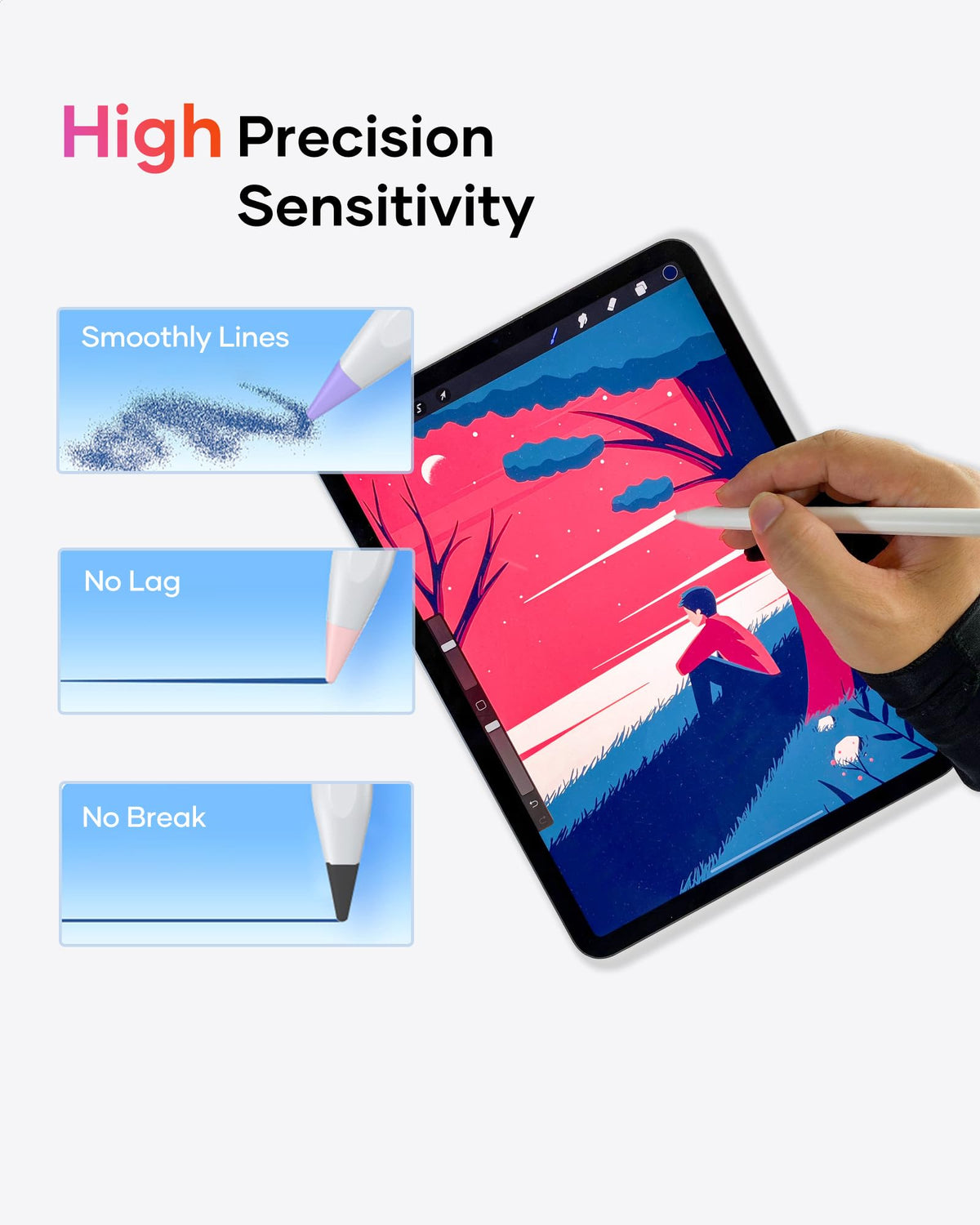Compatible with Apple Pencil 2nd Gen/1st Gen/USB-C/Apple Pencil Pro, 4 Colors, 6 Pack P68122
