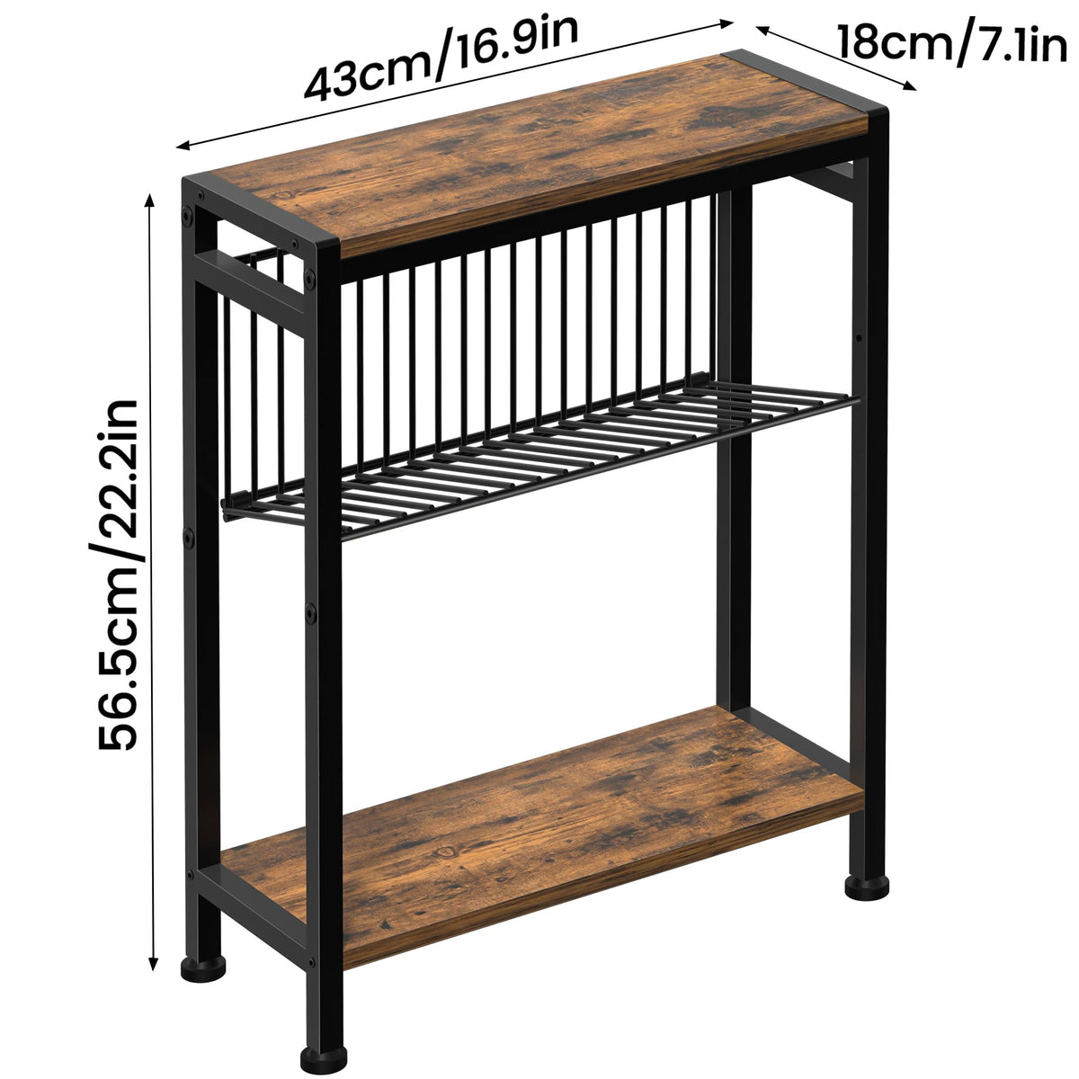 3-Tier Narrow Side Table Set of 2 B70180