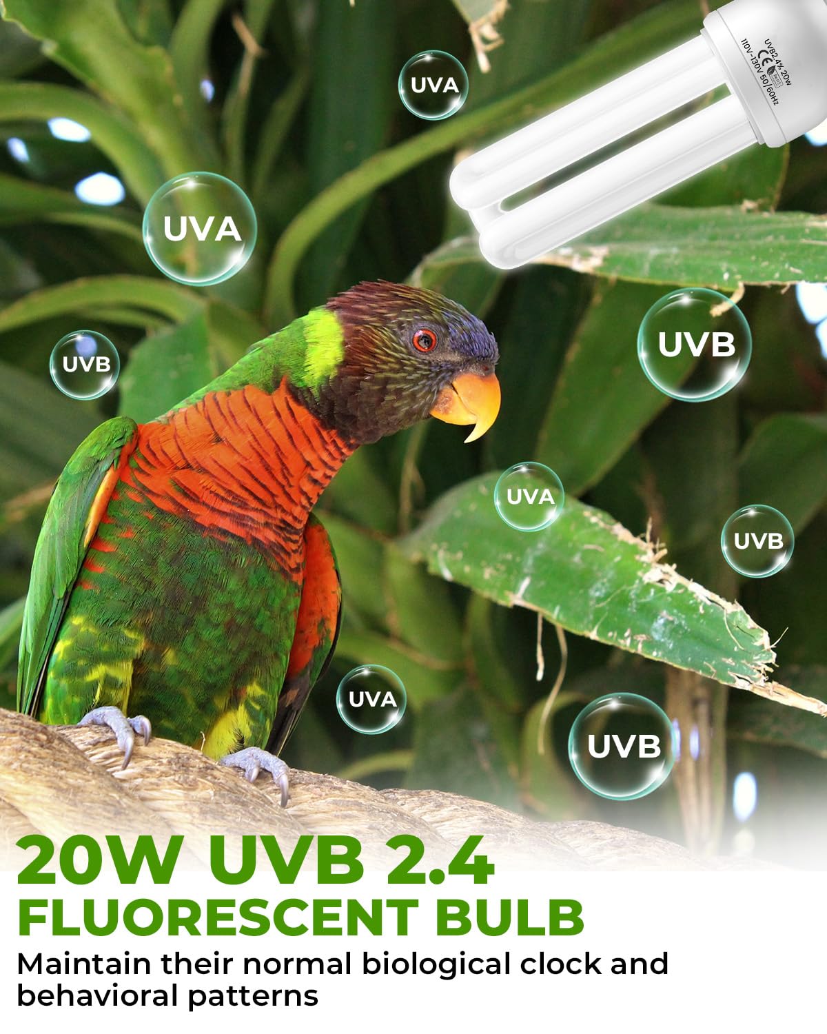 20W UVB Bird Cage Light Combo Kit M1449