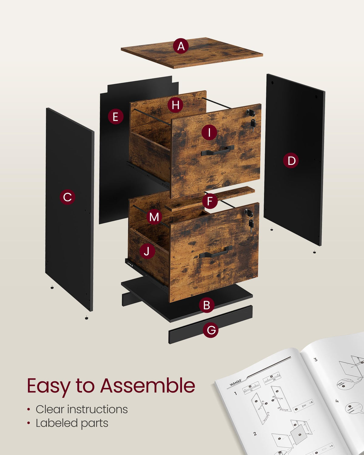 2 Drawer File Cabinet with Locks Z523132