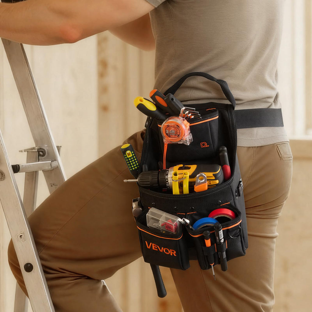 14 Pockets Heavy Duty Adjustable Tool Pouch with Belt V53493