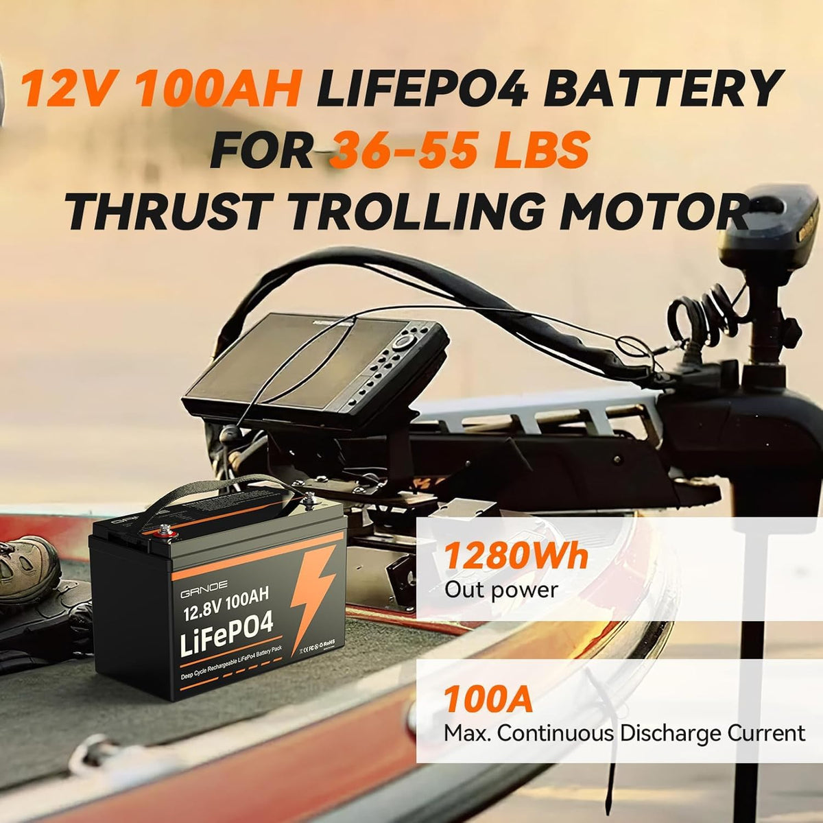 12V 100Ah LiFePO4 Lithium Battery 2-Pack E15495
