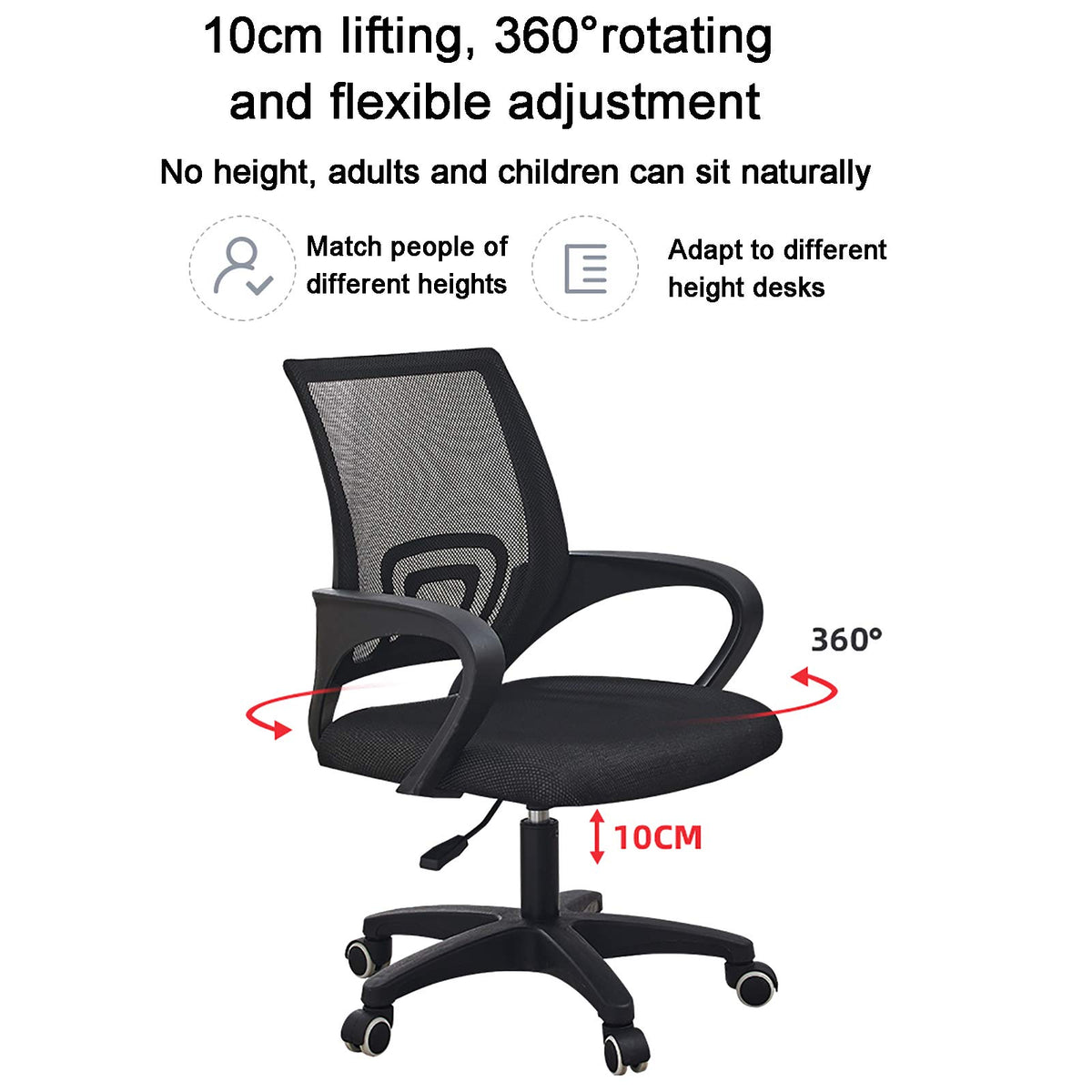 Orange Mesh Ergonomic Office Chair with Lumbar Support N293036