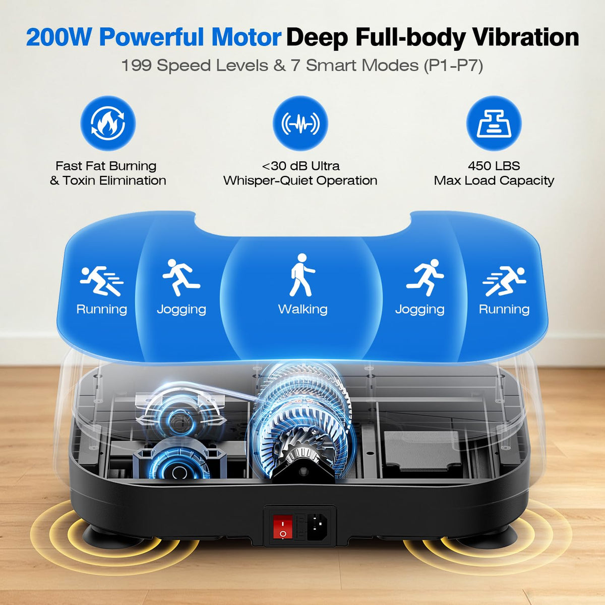Vibration Plate Exercise Machine Black J2250