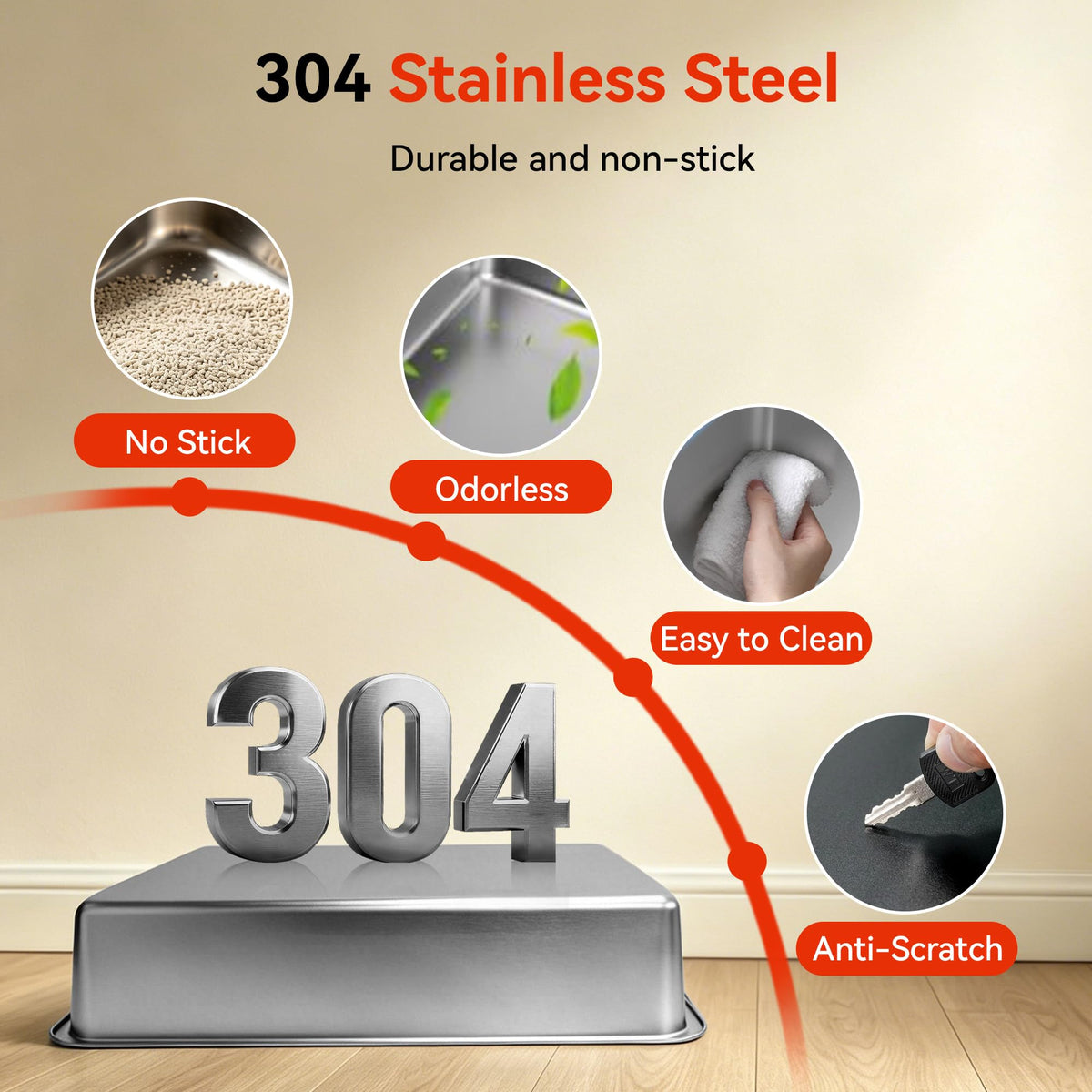 2 Pack XXXL Stainless Steel Litter Box with Lid R2406