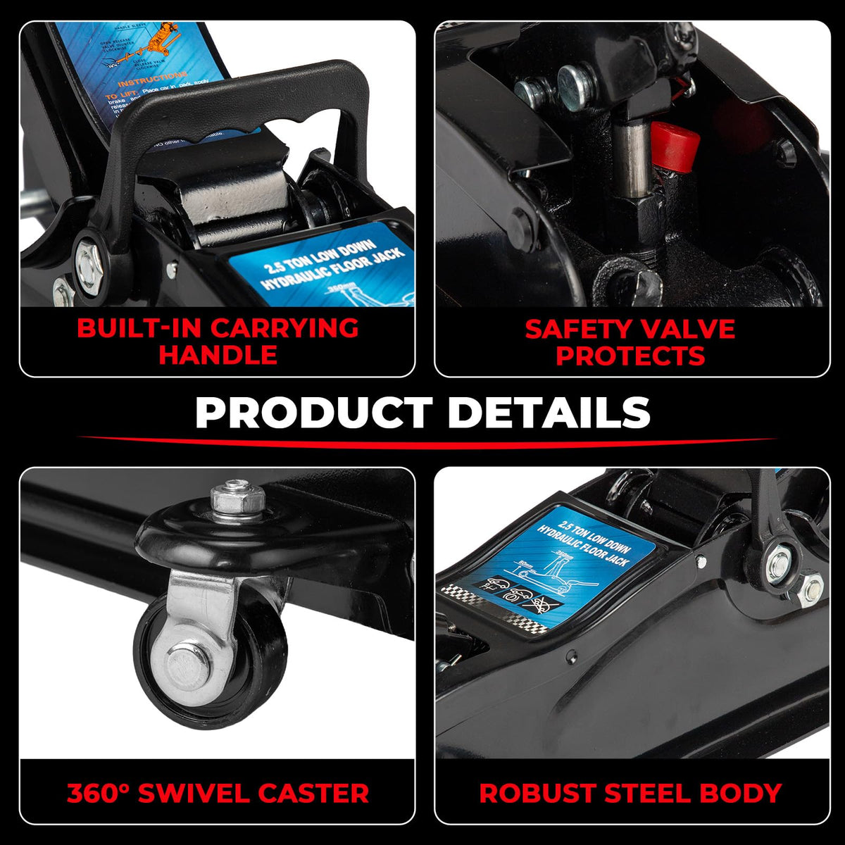 Heavy Duty Steel Hydraulic Floor Jack W69299