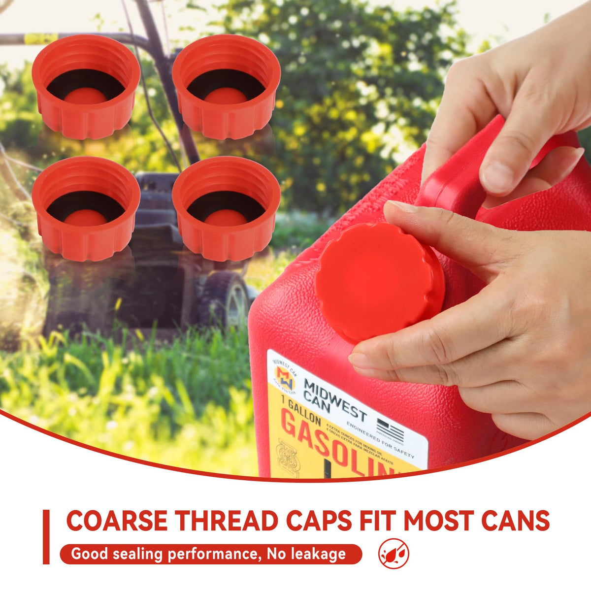 6 Pack Replacement Gas Can Caps D9446