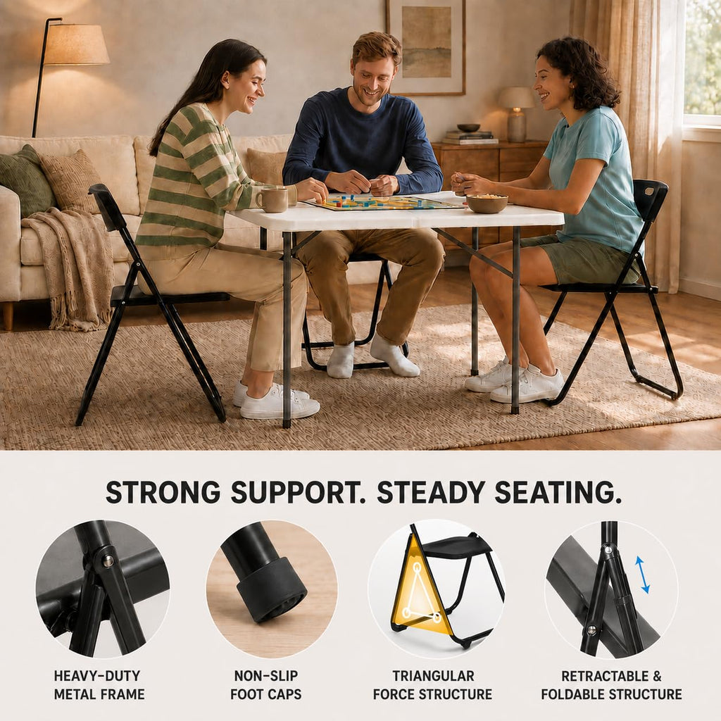 Black Plastic Folding Chairs E218451
