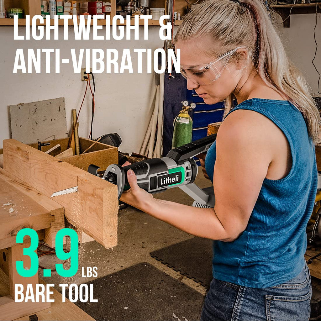 Cordless Reciprocating Saw with 20V 4.0 Ah Battery & Charger T405
