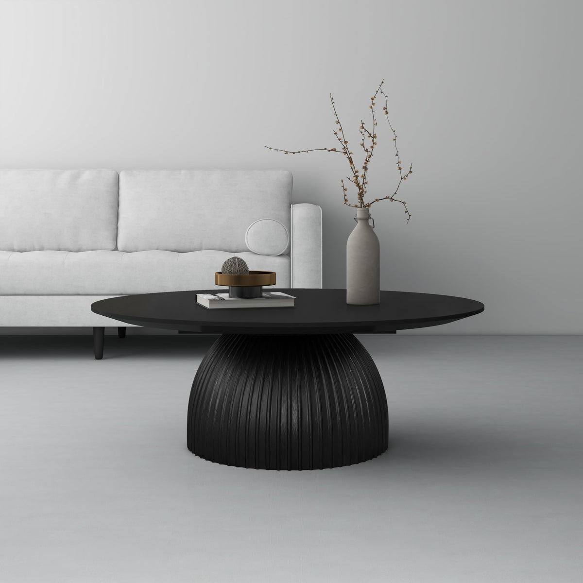 Black Round Drum Coffee Table N4069